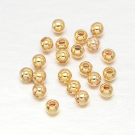 Craftdady 200pcs 2mm Gold Spacer Beads 18K Gold Plated Tiny Round Brass Spacers Mini Bead Spacers for Jewelry Making Bracelet Earrings 200pcs