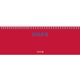 BRUNNEN Landscape Appointment Book Model 772 (2025), 2 Pages = 1 Week, 297 × 105 mm, 112 Pages, Cardboard Cover, Red