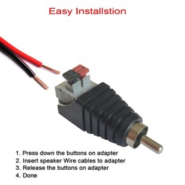 Comforty 4 x RCA RCA to Speaker Cable Adaptor Subwoofer Speaker Phono RCA Male to AV 2 Screw Clamp Video Audio Spring Press Type Balun for CCTV