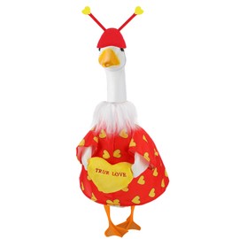 Cosblank Red Love Bug Goose Outfit Valentine‘s Day Porch Goose Clothes, Cute Ladybug Costume for Cement Statue Lawn Decor Outdoor Garden Yard Patio Art Decoration(17 H Statue)