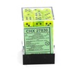 Chessex Dice d6 Sets: Vortex Bright Green with Black -