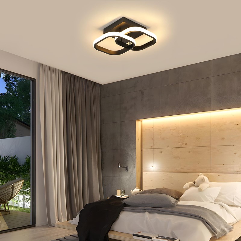 Osairous LED Ceiling Light Black, Modern Ceiling Light Square 2135