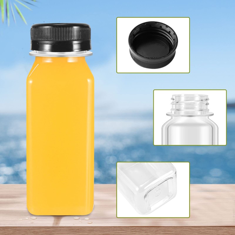 Yoosso 10 Pack 13.6oz/400ml Plastic Juice Bottles with Tamper Seal