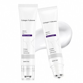Magic Collagen Fullerene Neck Cream with Roller,Tighte &Lift Firming,2 Pack