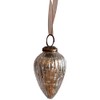 Aurora Christmas Glass Pinecone Christmas Bauble, Silver, 2"