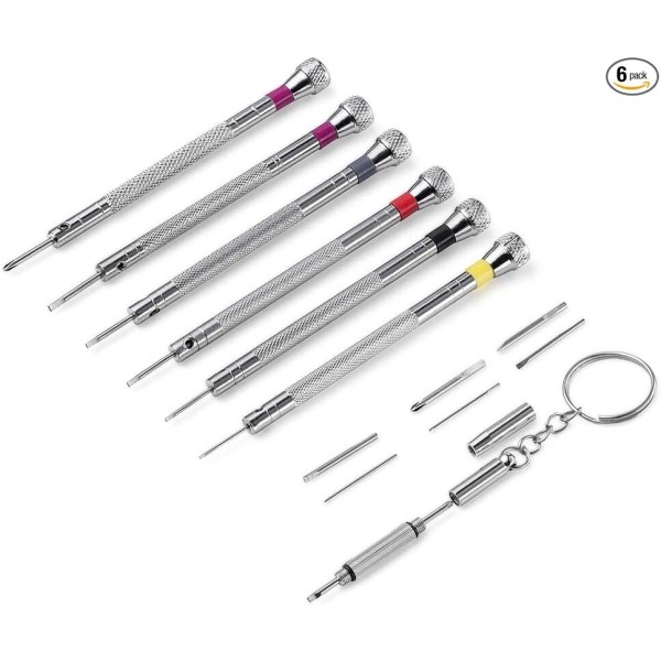 NoBrand 6PCS Micro Precision Screwdriver Set, 0.8-1.6mm, Extra Replacement Blades