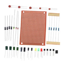 ULTECHNOVO 1 Set Beginner Soldering Practice Electrical Component Kit with Training Board for DIY Projects for Learning Electronics Skills Complete Welding Kit for Beginners
