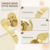 Moquin 5 Pack Wholesale Polished Brass Door Lever, Wave Design
