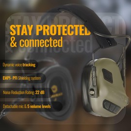 EARMOR M32 PLUS Tactical Headset for Helmet - Noise Canceling Headphones with mic for Shooting & Hunting Earmuffs, Nato TP120 Jacket, Orange