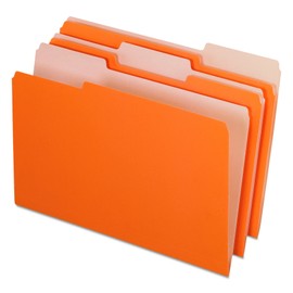 Pendaflex 435013ORA Interior File Folders, 1/3 Cut Top Tab, Legal, Orange (Box of 100)