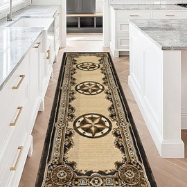 AllStar Rugs Black 2x7 Western Cowboy Texas Star Runner (2' 0" x 6' 11")