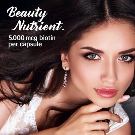 Bluebonnet Biotin 5000 mcg Vegetable Capsules 120 Count for Hair Nails Health