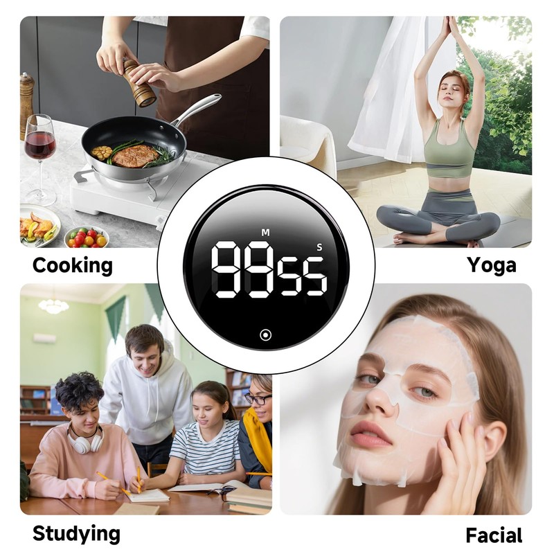 Digital Kitchen Timers for Cooking, OIHCAZ Magnetic Countdown Timers Clock