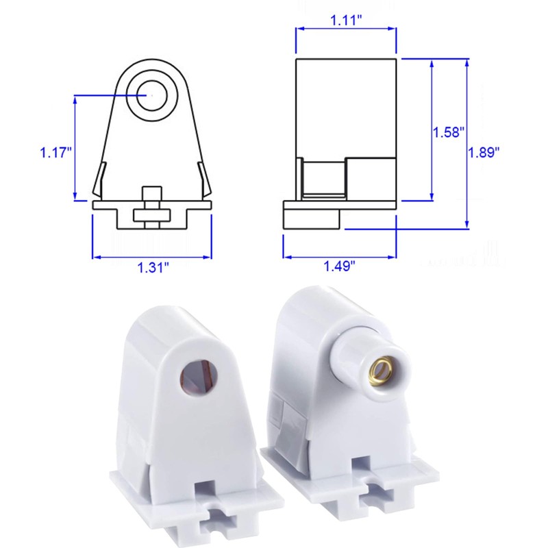 EFAYCRR (2 Pairs) Tombstone Single Pin FA8 Socket Connector Base