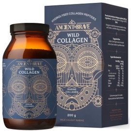 Ancient + Brave Ancient + Brave Wild Collagen Powder 200g - Pure Hydrolyzed Marine Collagen Peptides Supplement - Best Collagen Powder for Women (Fish) - High Protein, Fasting Friendly - Halal & Kosher Certified