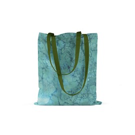 Le Jardin du Lin Printed Shopping Bag with Green Long Handles, Reusable Bag, Foldable, Fabric Bag, Size: 34 x 40 cm