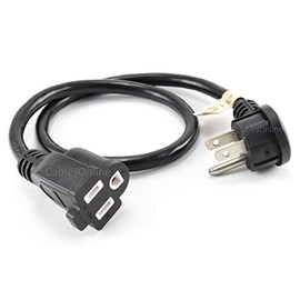 CablesOnline 18in Flat Plug Power Extension Cord/Cable, NEMA 5-15P to 5-15R (PC-S0418)