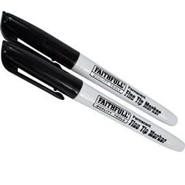 Faithfull Fibre Tip Marker Pen Black (Pack of 2)