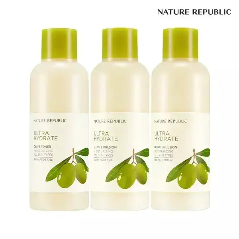 Nature Republic [네이처리퍼블릭] 진짜진짜 촉촉한 올리브 토너 1개+에멀전 2개 [Nature