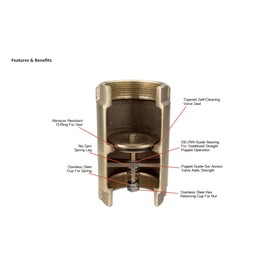 Merrill CVNL125 1-1/4" No-Lead Brass In-Line Check Valve 700 Series