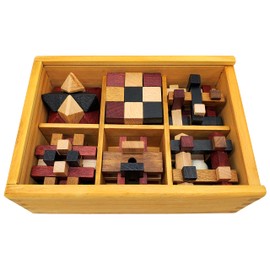 LMC Products Wooden Brain Teaser Puzzles 6 Pack - 3D Brain Teasers for Adults & Kids - Educational and Fun Gift Ideas - Mind Puzzles for Adults