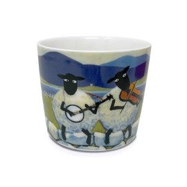 Thomas Joseph Ceramic Mug Bone China Sheep Design 11 Fl Oz Irish Symbol Housewarming Present (Ble-ewe-grass), medium