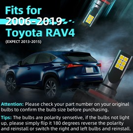 XFLHEHD RAV4 LED Fog Lights Fits for Toyota RAV4 2006-2019 (EXPECT 2013-2015) Fog Light Bulbs Kit, 300% Brightness, 6500K Cool White, Pack of 2