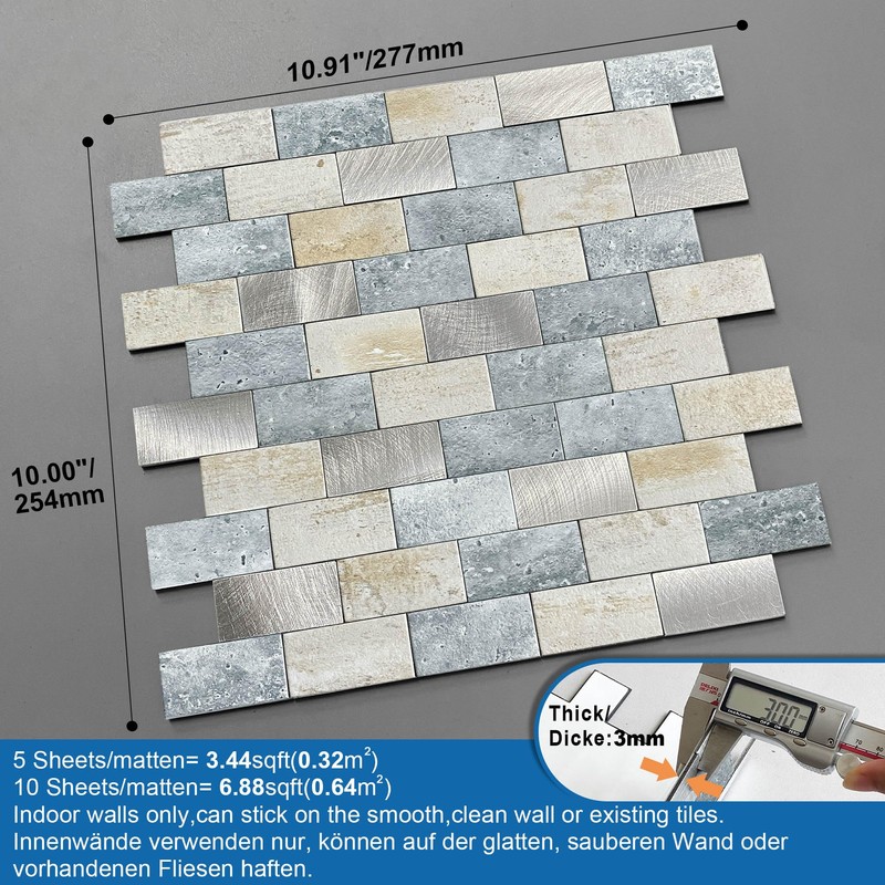 M MOFIT Peel and Stick Brick Backsplash for Kitchen,Back Splash