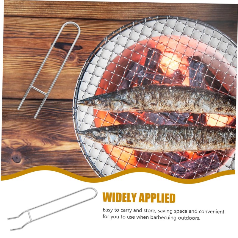 Abaodam Grill Grate Lifter Durable Stainless Steel Grill Hook for