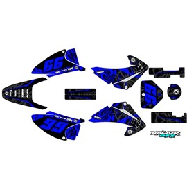 Kalair GFX Graphics Kit for Honda CRF150F (2003-2007) REVOLT Series Blue 09 Mil - Dirt bike Custom Racing Graphics Decals Stickers Kit, no-plastics