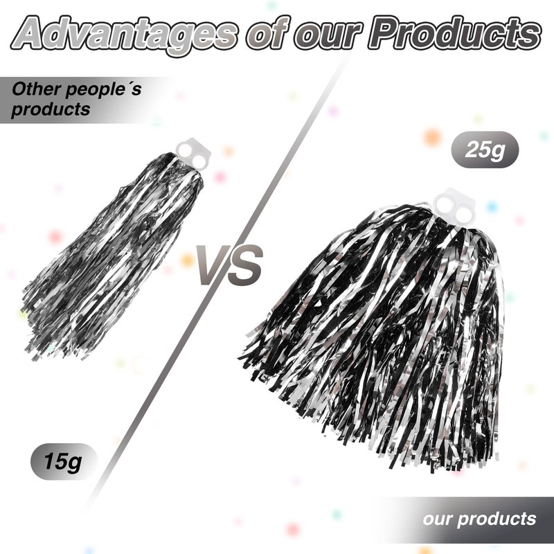 Thenshop Cheerleading Pom Poms 4 Pack Cheerleader Squad Spirited Fun