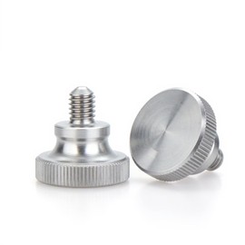 4 pcs M5 x 6 Knurled Thumb Screws 304 Stainless Steel, Flat Head with Shoulder Grip, for 3D Printers/Electronics/Machinery