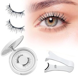 Pestañas Magnéticas Pestañas Postizas de Aspecto Natural con Aplicador Sin Pegamento Kit de Pestanas Falsas Magnéticas Pestanas Banda Transparente Wispy Reutilizables sin Eyeliner (L06)