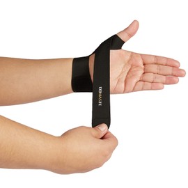 Domaste Pickleball Wrist Brace Support for Tennis, Ultra Thin Elastic Wrist Wraps, Lightweight, Breathable and Skin Friendly (Black/Left/One Size)