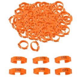 LEEQBCR Pack of 100 1-100 Poultry Foot Rings Pigeon Foot Ring Small Poultry Clamp Rings Chicken Leg Rings Pigeon Ring for Ducks Chicken Sea Pigeons Goose Wild Poultry Turkey Orange Adjustable