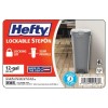 Hefty 12 Gallon Trash Can, Plastic Slim Lockable Step On