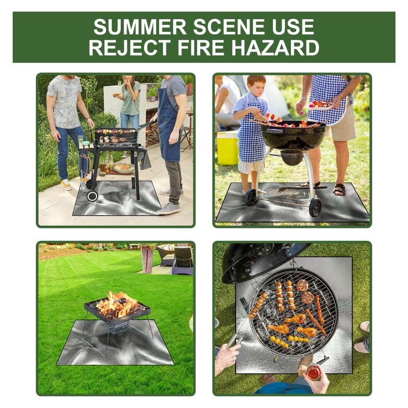 Fire Pit Mat, 4 Pack 39 x 39 Inch Square