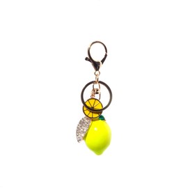 SONGCHANGJEWELRY Lemon Keychain with Bright Lemon Charm – Vibrant Bag Charm, Stylish Keychain for Women, Ideal Lemon-Themed Gift for Purse and Key Organizers