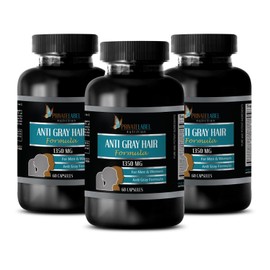Private Label Nutrition hair growth pills - ANTI GRAY HAIR FORMULA - hair health product - 3 Bottles