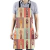 HGOD DESIGNS Cat Kitchen Apron,Funny Cute Cats Paw Flat Icon