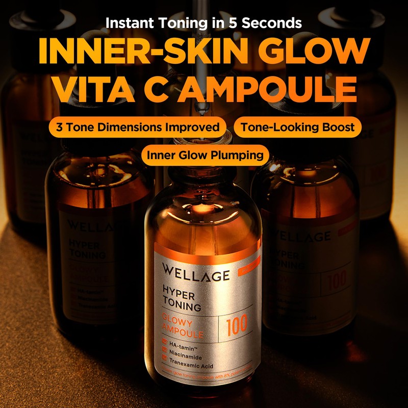WELLAGE Hyper Toning Glowy Ampoule for face, korean skin care,
