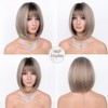 VIIYEESS Highlight Blonde Layered Bob Wigs for Women Medium Blonde