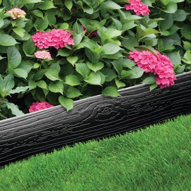 MASTER MARK Terrace Board, Landscape Coiled Edging, Grass Barrier, Bender Board, Garden Borders 4 in. x 40 ft. with 10 Stakes (Black)