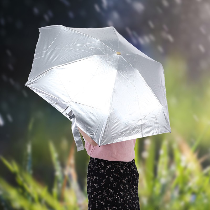 Mini Portable Anti UV Sun Rain Protection Umbrella Women Lady