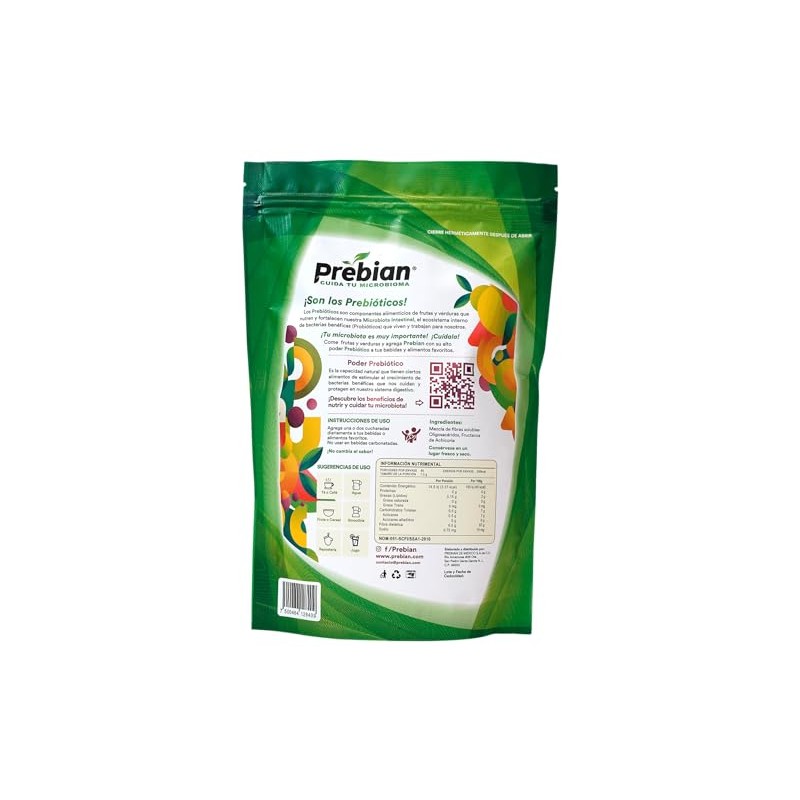 Prebian, Prebióticos, Alimenta tus Probióticos, Fortalece la Microbiota intestinal, Favorece