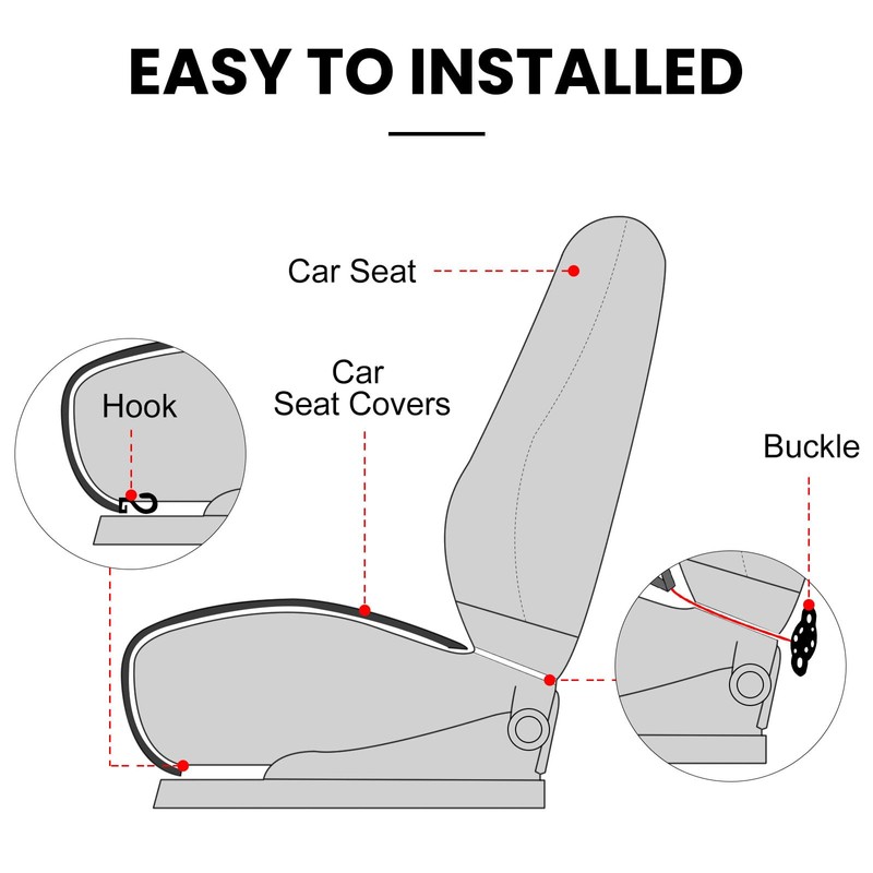 surpassme Comfortable Car Seat Covers Universal Front Seat Covers for
