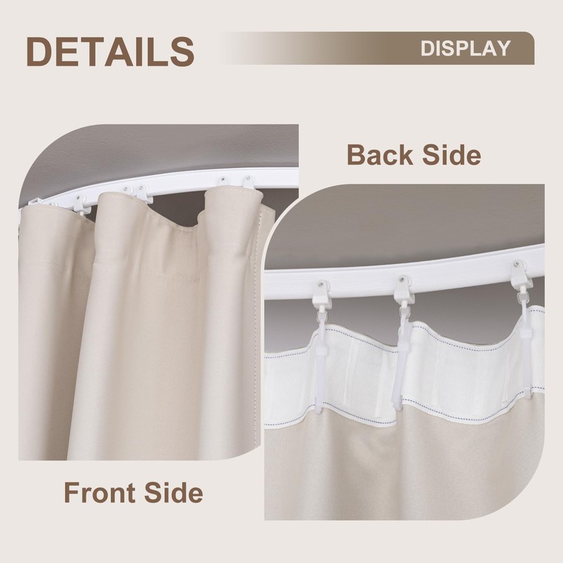 MaKefeile Room Divider Curtains & Flexible Bendable Tracks Set,Privacy Dividers
