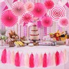 Cmaone Hotpink Party Decorations Pink Girls Paper Fan Birthday Baby
