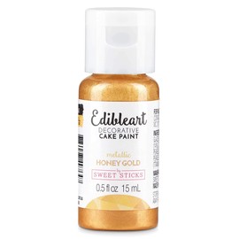 Sweet Sticks Edible Art Decorative Cake Paint 0.5 Ounce (15 Milliliters), Metallic Honey Gold
