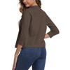 Women's Elegant 3/4 Sleeve Open Front Sweater Solid Cropped Shrug